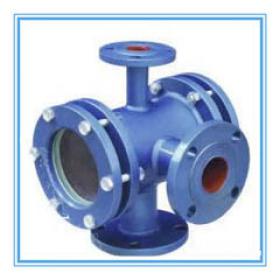 three way sight glass flange end